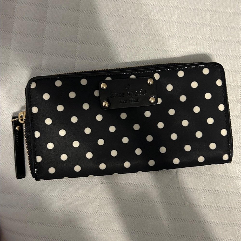 Kate Spade Black and Cream Polka Dot Wallet